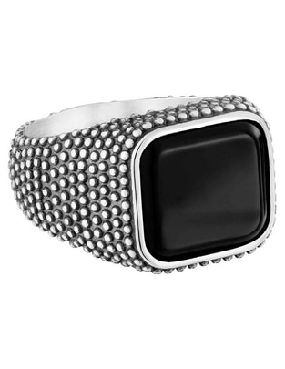 Anillo Man P 925 de plata ónix brillante