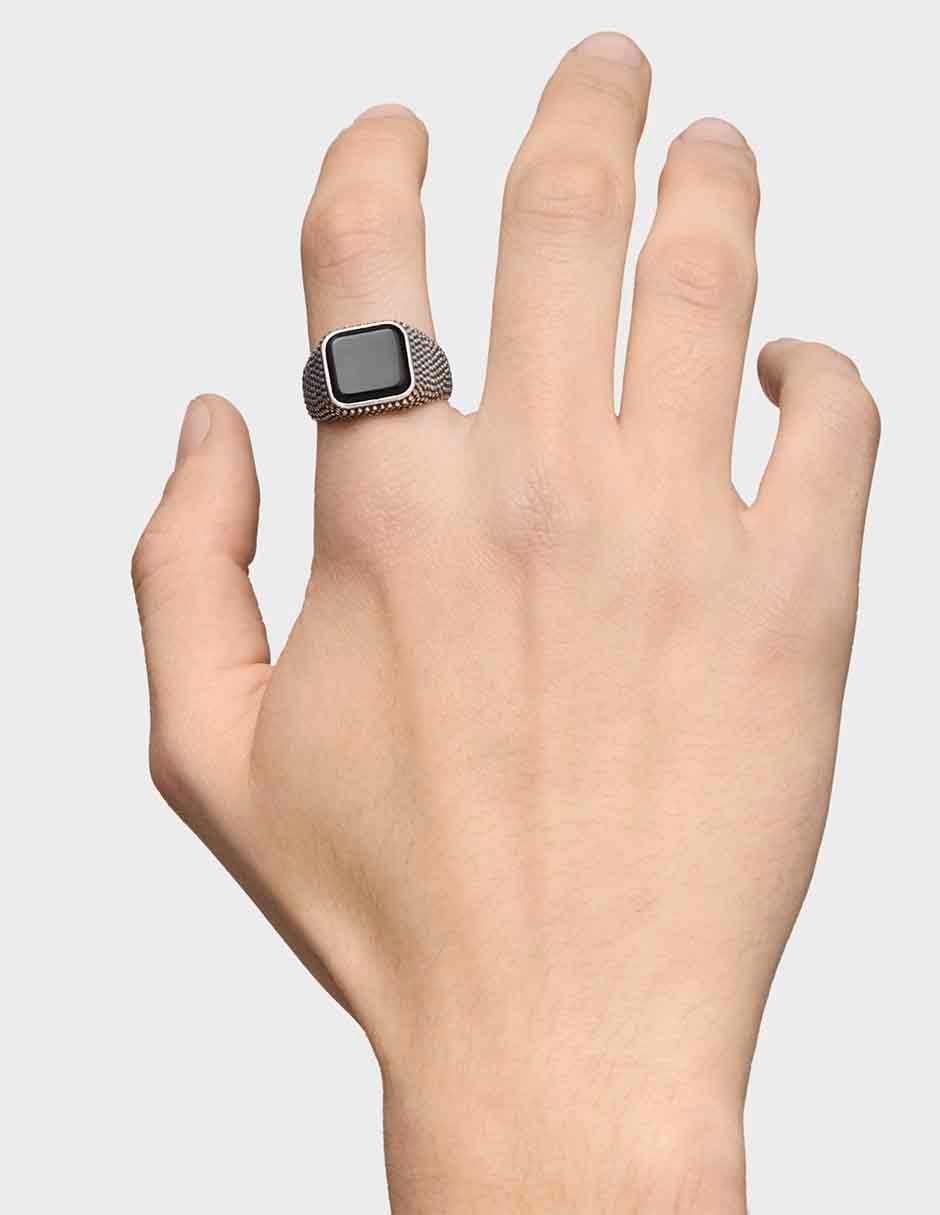 Anillo Man P 925 de plata ónix brillante 6