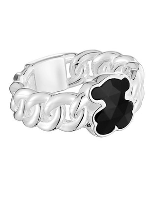 Anillo de oso Icon Color P 925 de plata ónix brillante