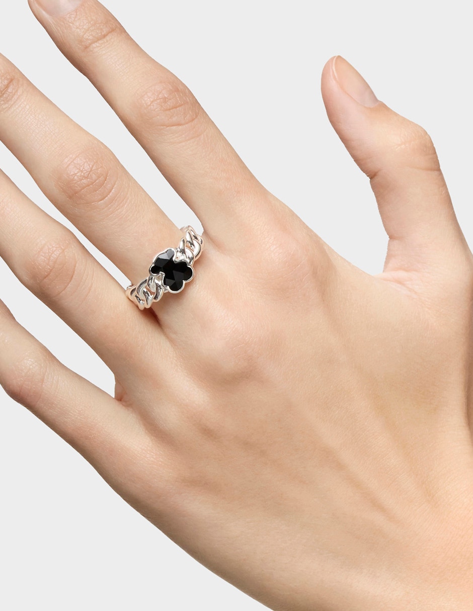 Anillo de oso Icon Color P 925 de plata ónix brillante 6
