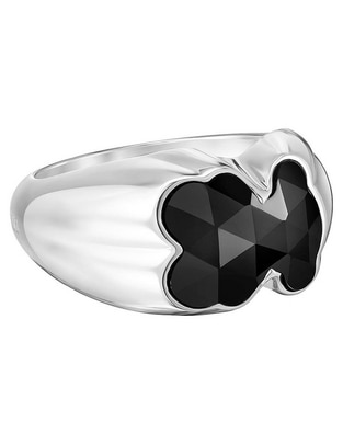 Anillo de oso Icon Color P 925 de plata ónix brillante