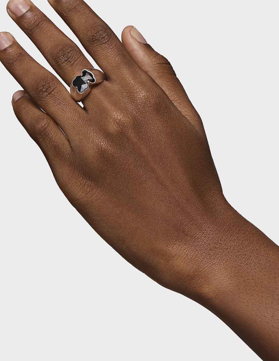 Anillo de oso Icon Color P 925 de plata ónix brillante 6