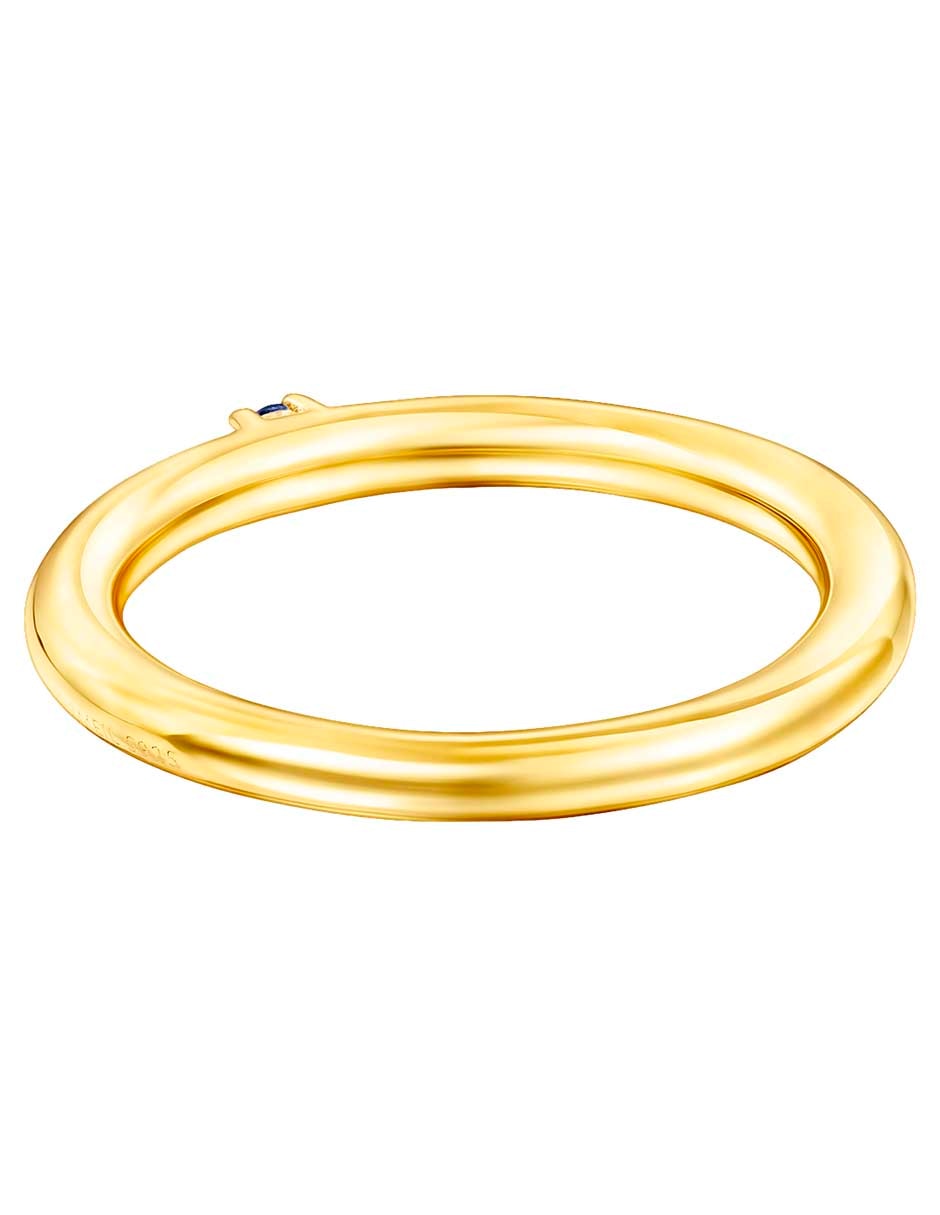 Anillo redondo Ring Mix de plata P 925 zafiro con acabado baño de oro