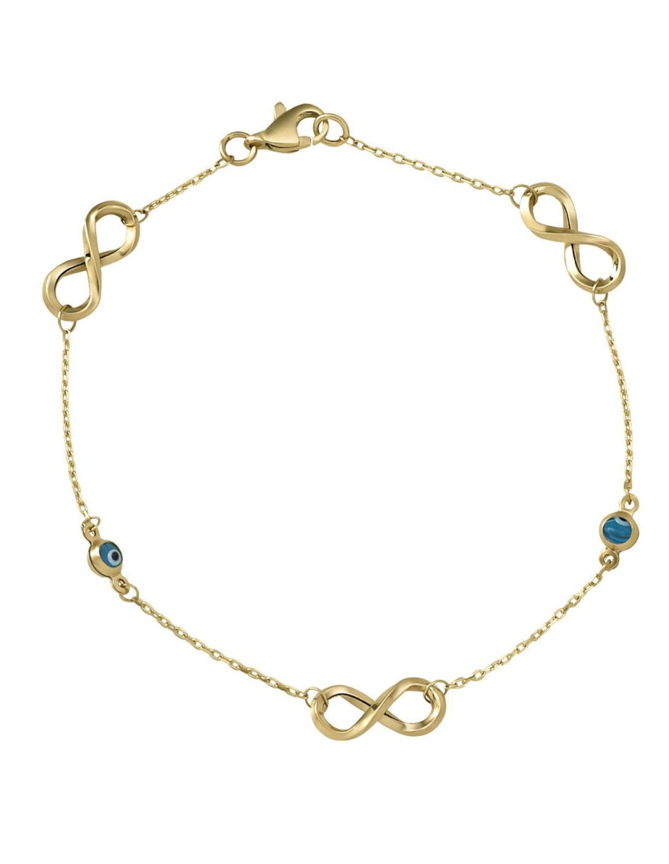Pulsera de oro 14 k con acabado brillante