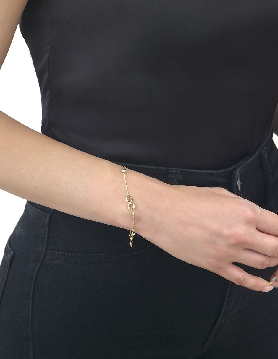 Pulsera de oro 14 k con acabado brillante