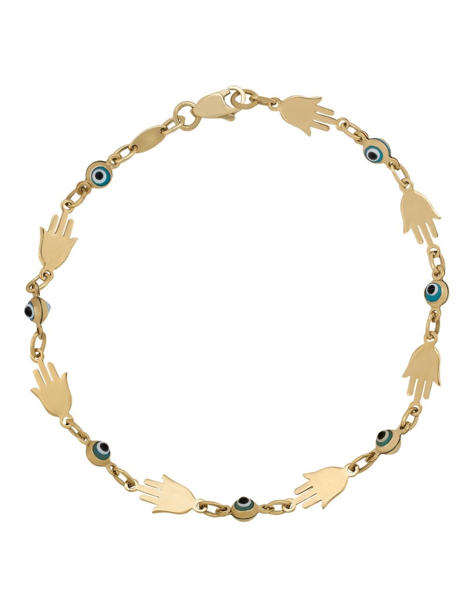 Pulsera de oro 14 k con acabado brillante