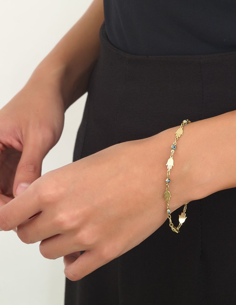 Pulsera de oro 14 k con acabado brillante
