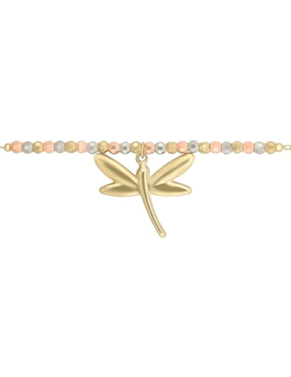 Pulsera de oro florentino 14 k con acabado brillante