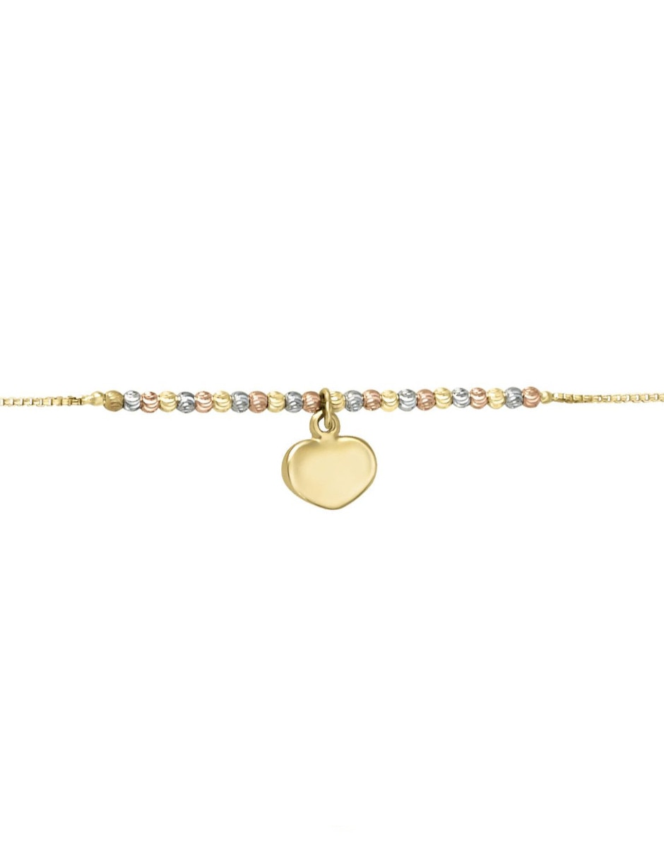 Pulsera de oro florentino 14 K con acabado brillante
