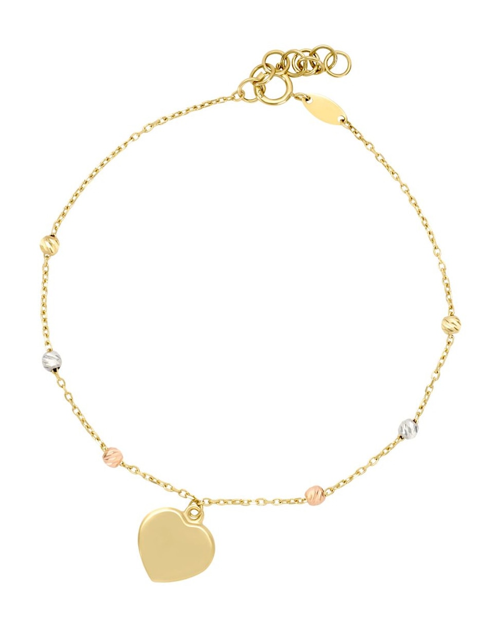 Pulsera de oro florentino 14 k con acabado brillante