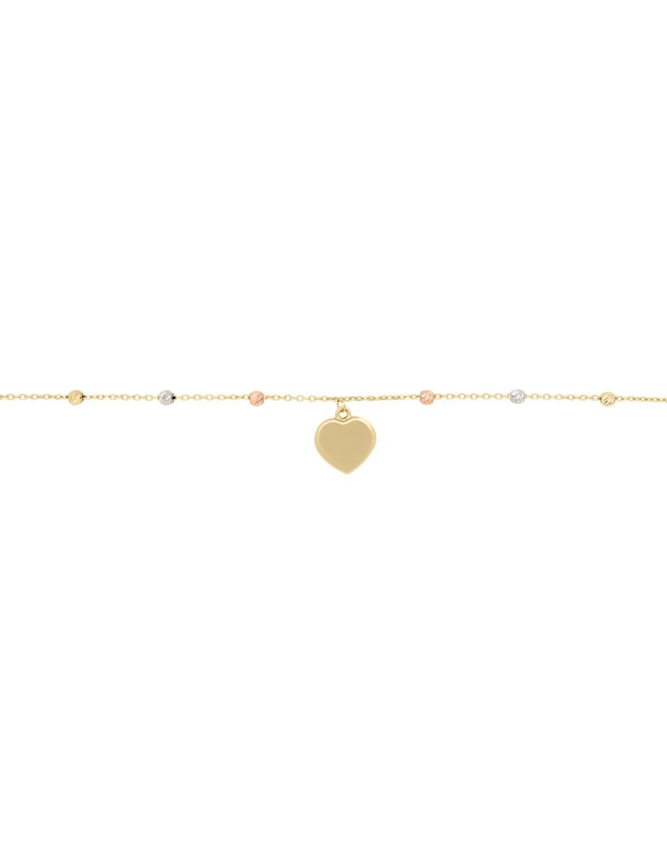 Pulsera de oro florentino 14 k con acabado brillante