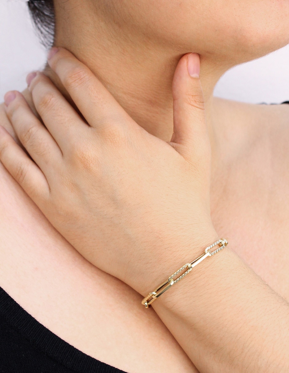 Pulsera de oro amarillo 14 k con acabado brillante