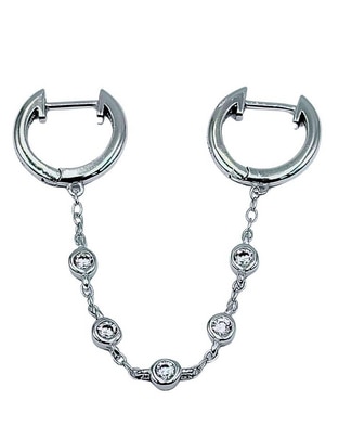 Piercing de círculo de plata P 925 con acabado brillante