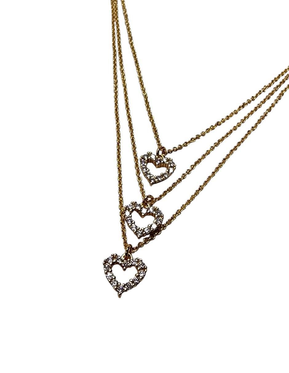 Collar de corazón Amor de oro laminado 14 K 4