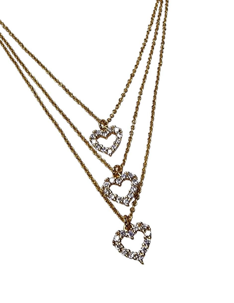 Collar de corazón Amor de oro laminado 14 K 3
