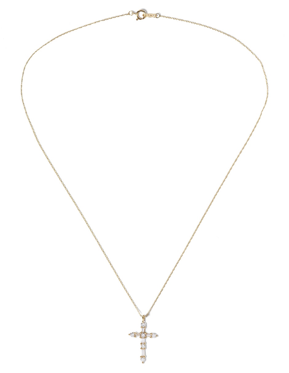 Collar de cruz Jayda de oro 14 K