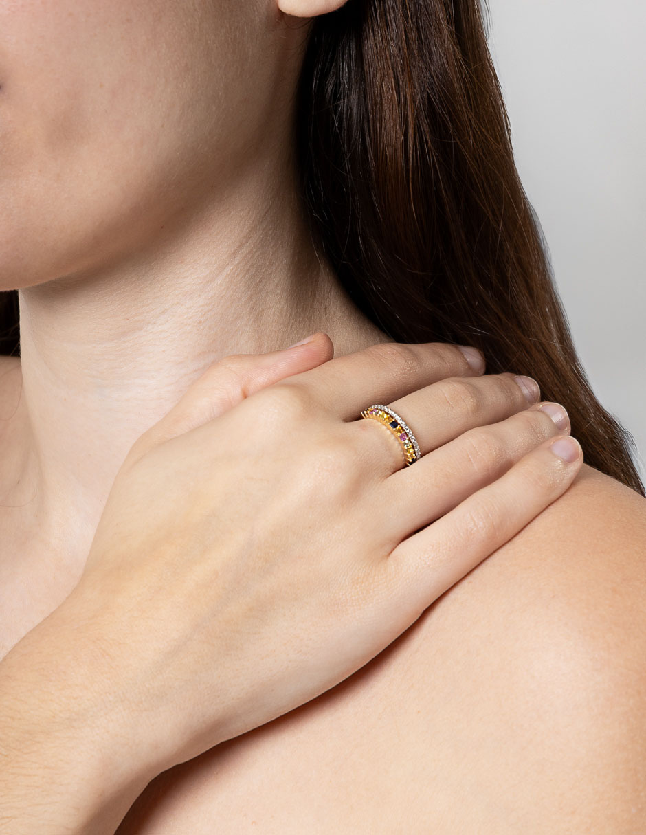 Anillo de compromiso de oro 14 k diamante