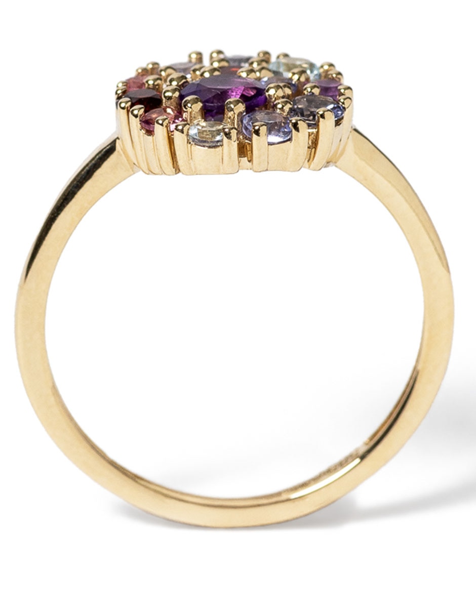 Anillo con gema Jayda 14 k de oro amarillo diamante brillante