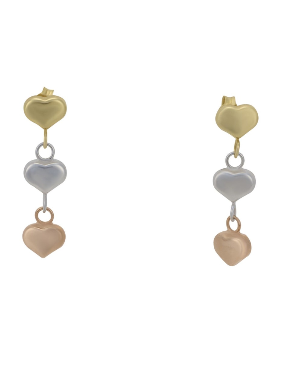 Aretes de flor de oro florentino 14 K 1