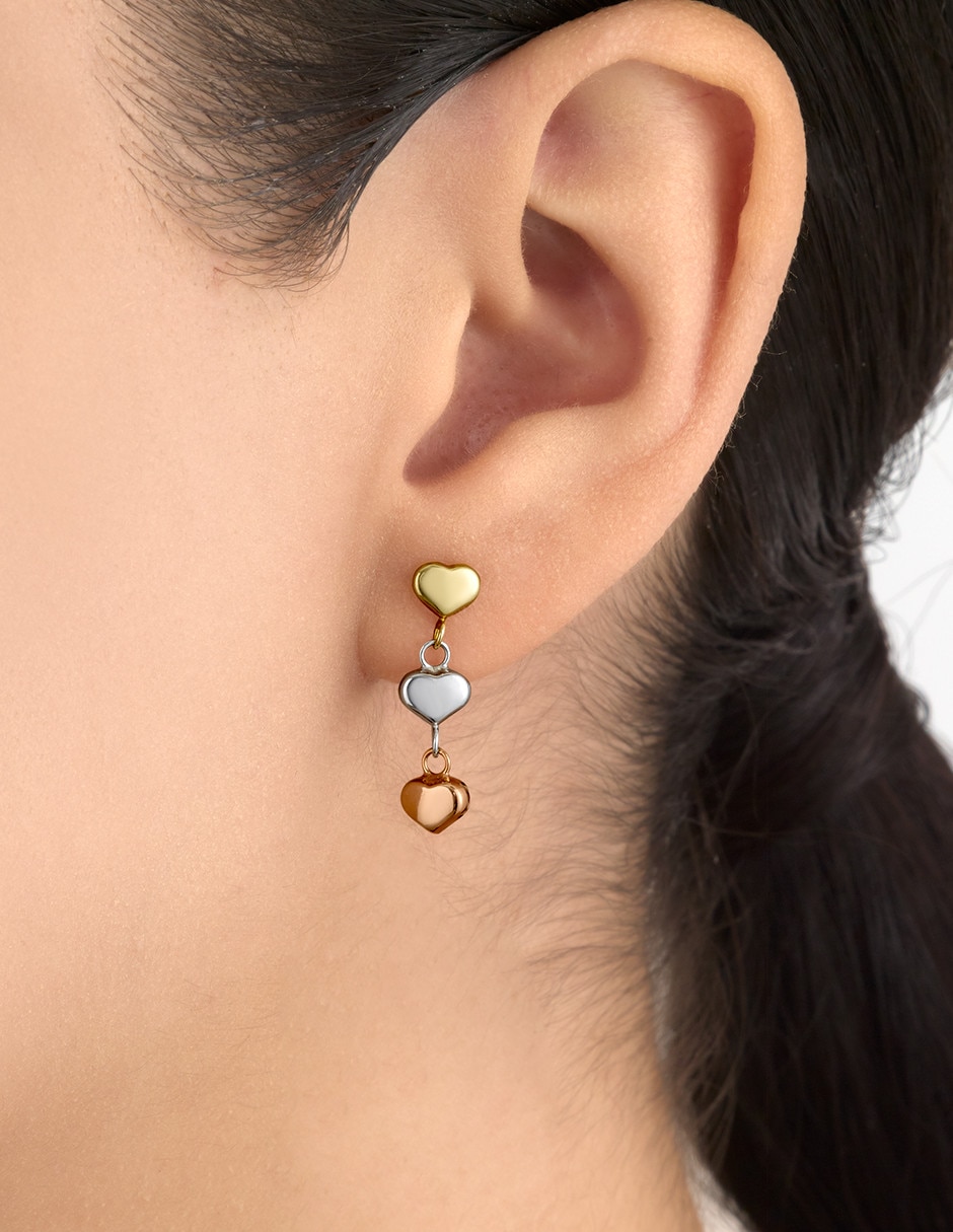 Aretes de flor de oro florentino 14 K 2