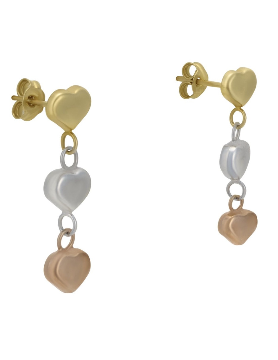 Aretes de flor de oro florentino 14 K 3