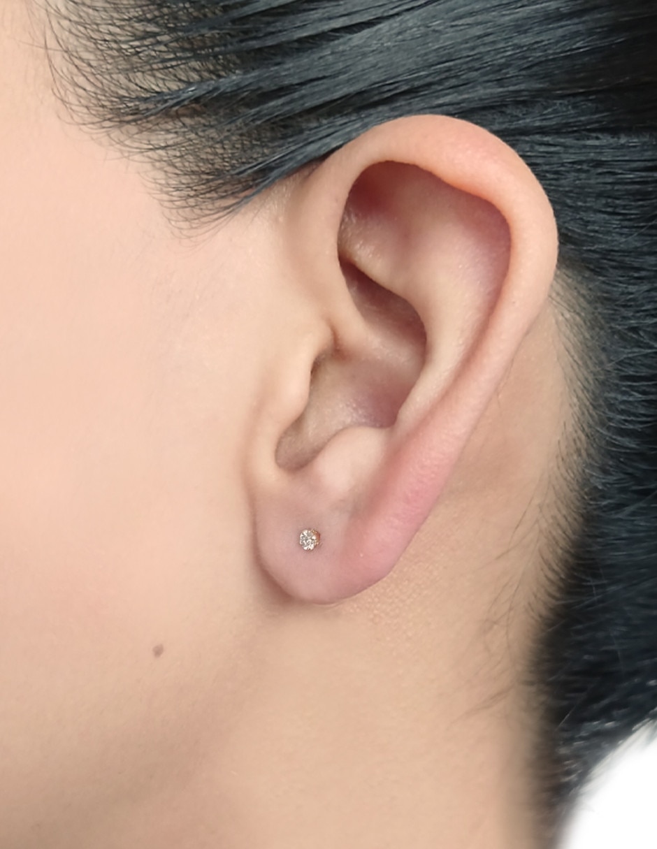 Broqueles circulares de oro 14 K con acabado brillante diamante 2