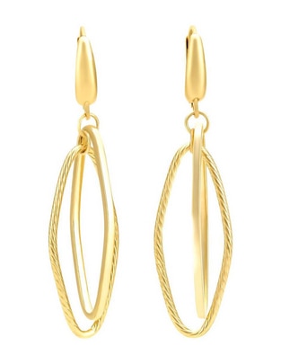 Aretes de rombo de oro 14K