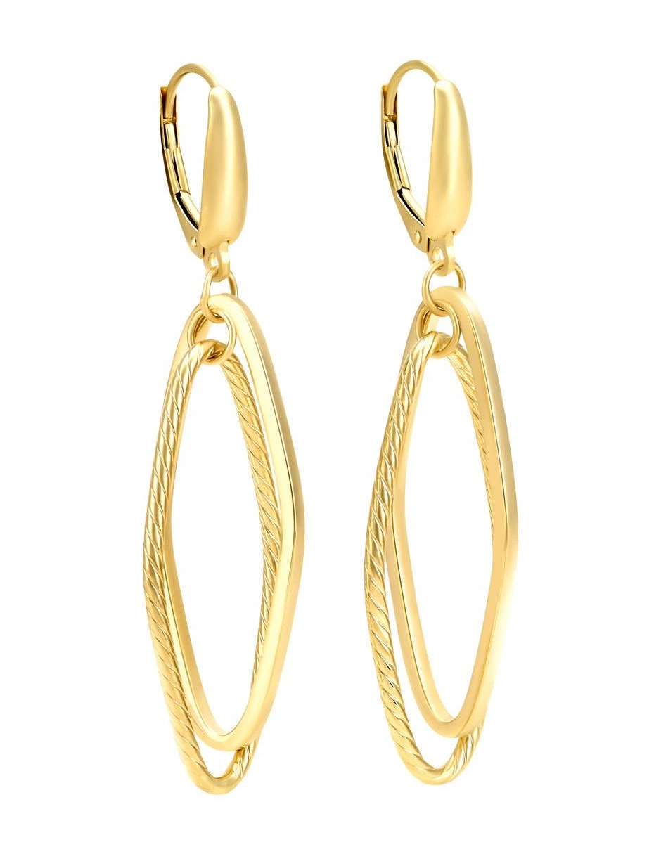 Aretes de rombo de oro 14K