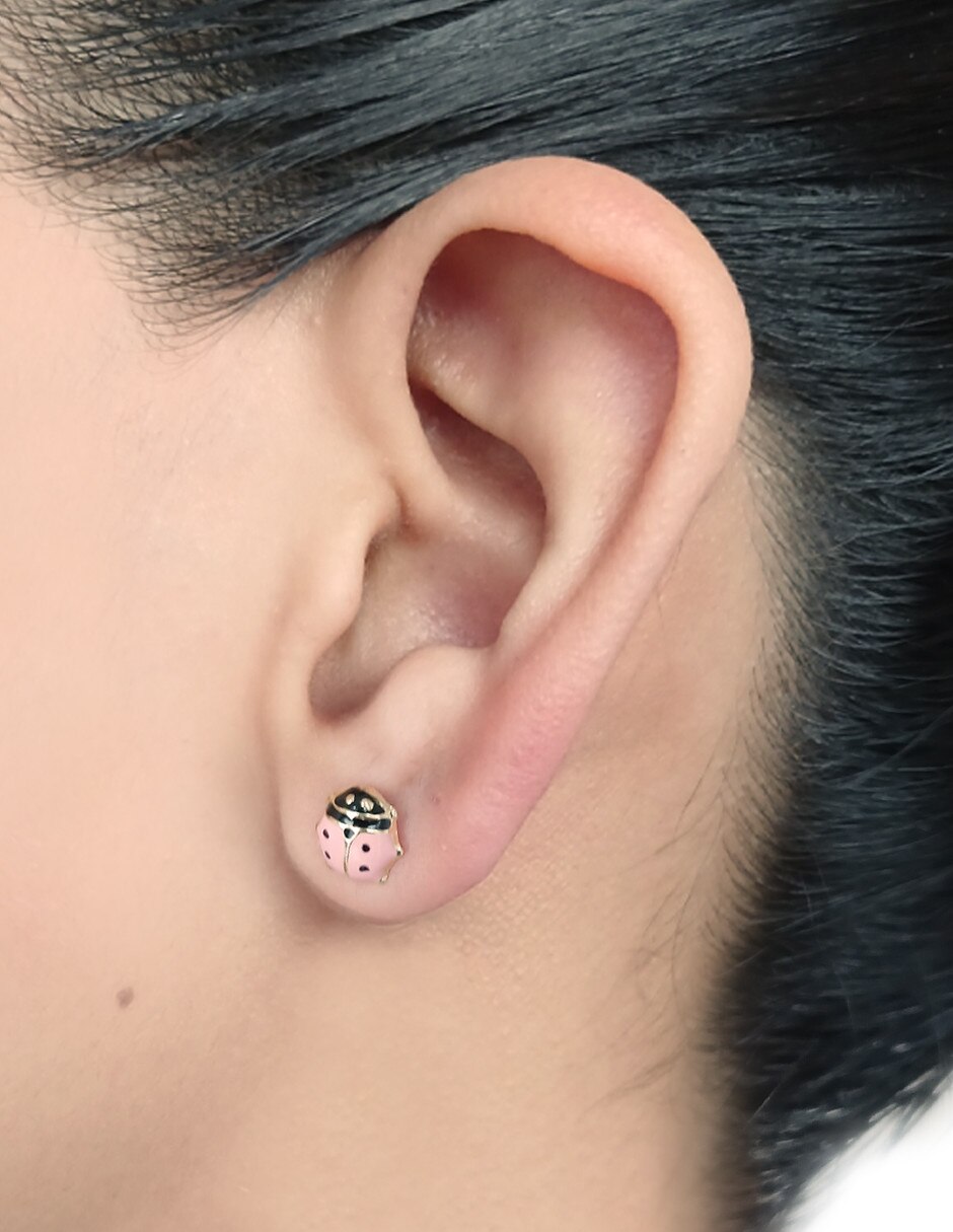 Broqueles de catarina de oro 14 K 2