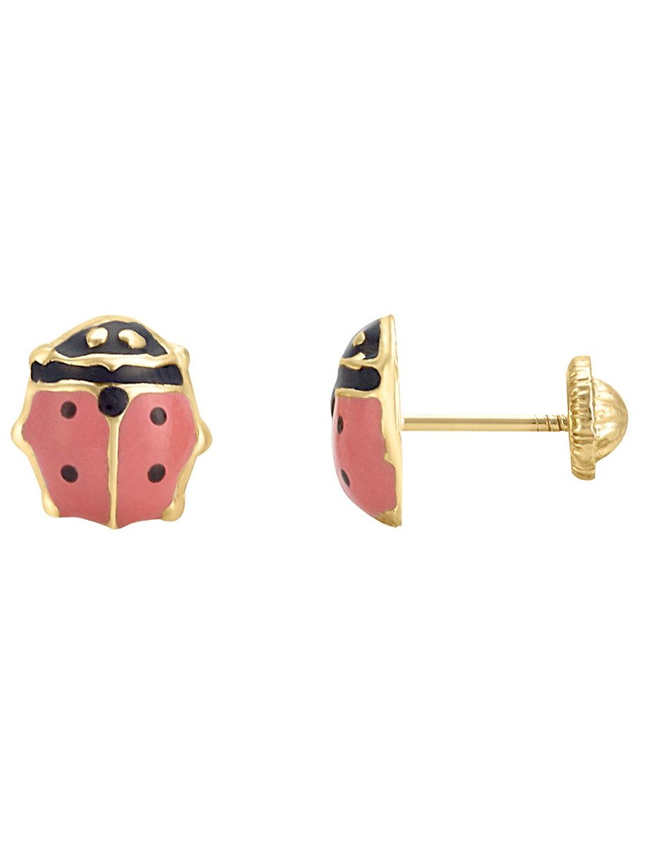 Broqueles de catarina de oro 14 K 3