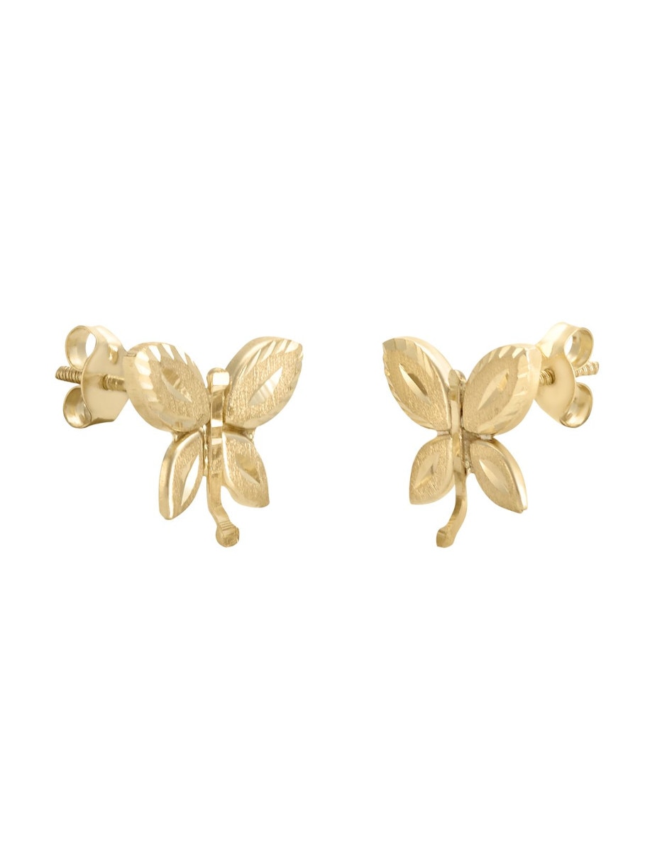 Broqueles de mariposa de oro 14 K Broqueles de mariposa de oro 14 K