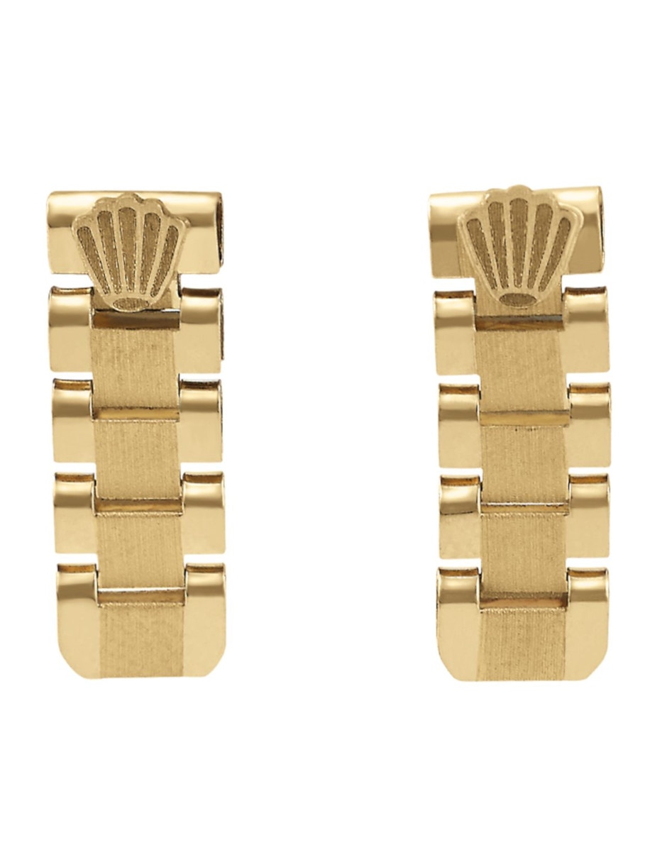 Aretes de eslabón de oro 14 K con acabado brillante