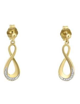 Broqueles de infinito de oro 14 K diamante 1