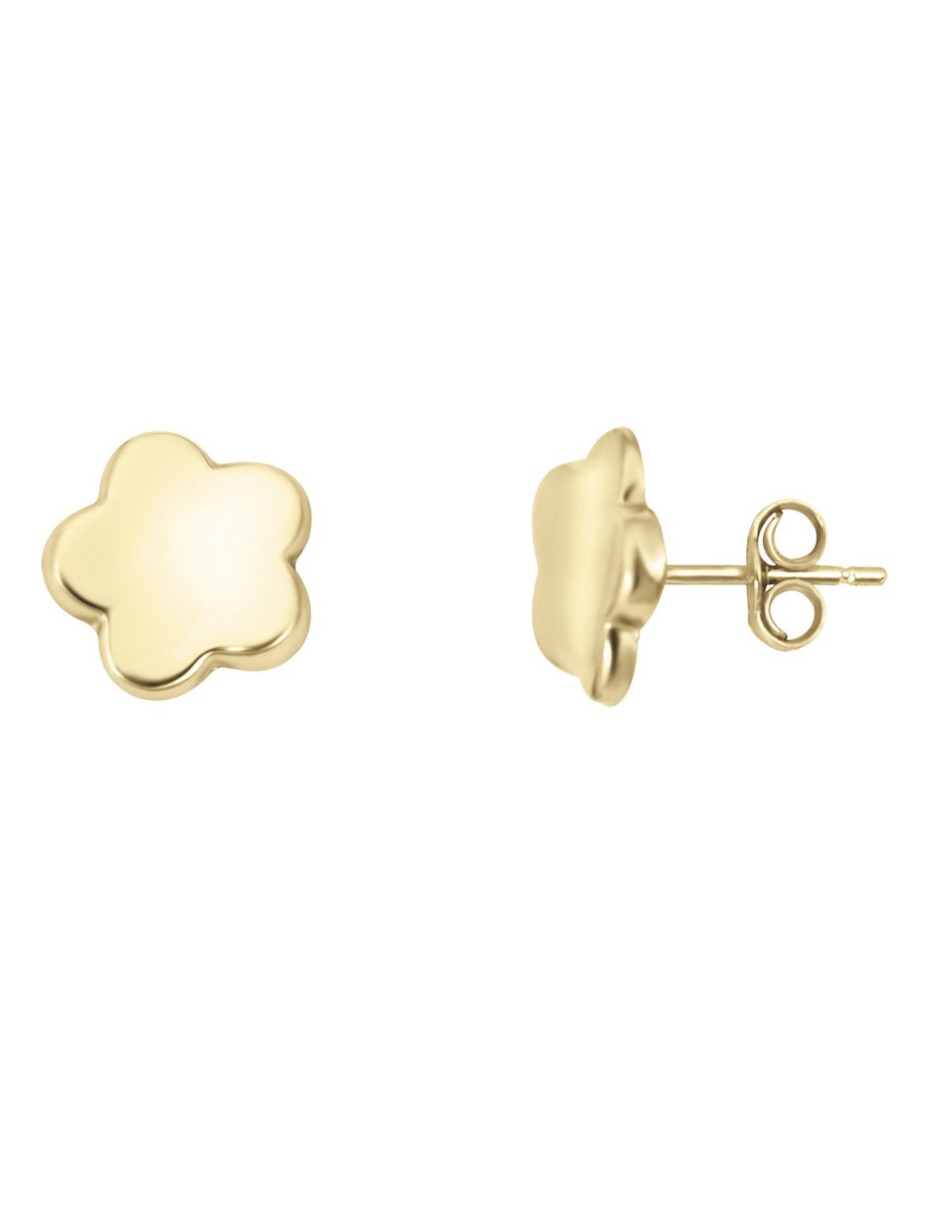 Broqueles de flor de oro 14 K Broqueles de flor de oro 14 K