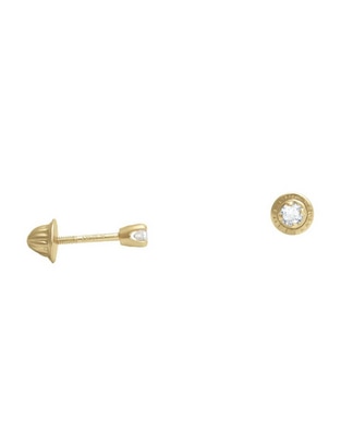 Broqueles circulares de oro 14 K con acabado brillante diamante