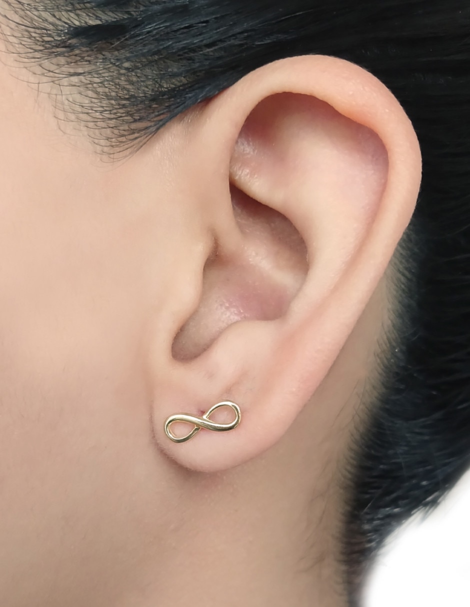 Broqueles de infinito de oro 14 K 2
