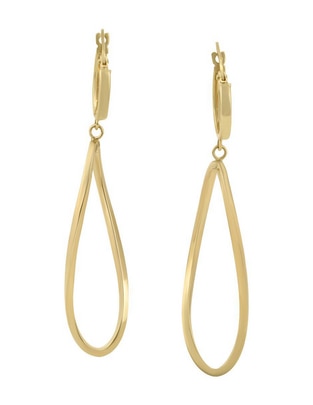 Aretes circulares de oro 14 K con acabado liso