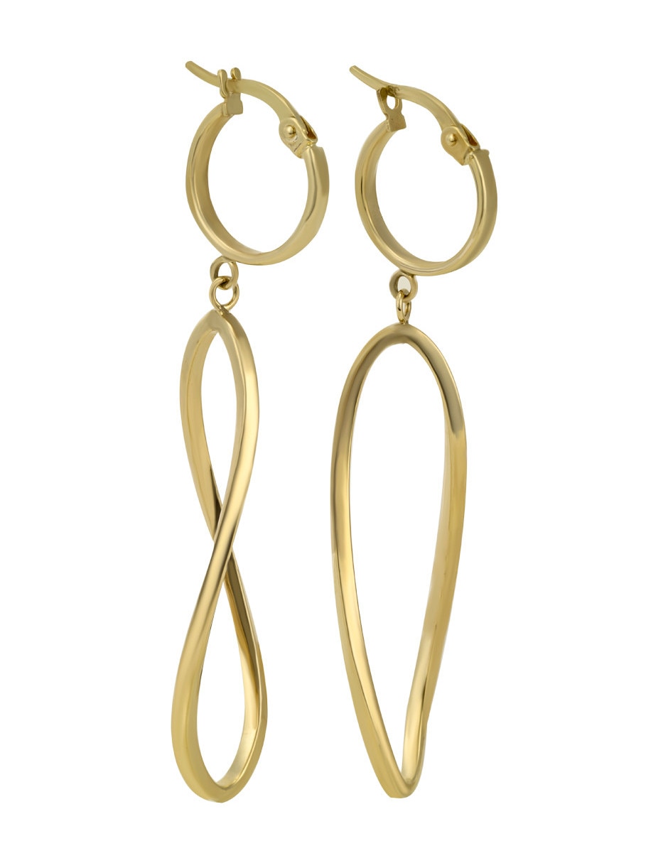 Aretes circulares de oro 14 K con acabado liso 3