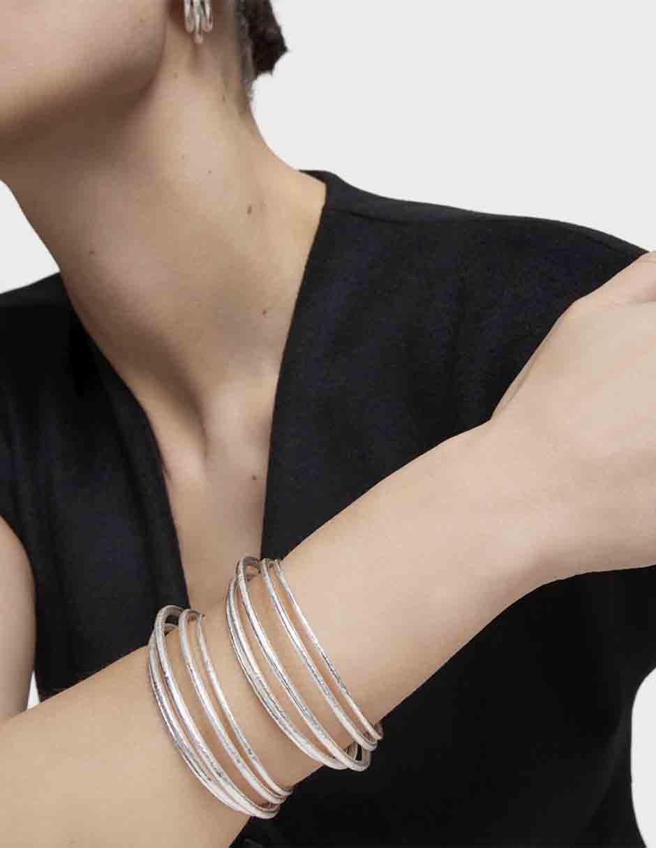 Brazalete de plata P 925 Duna acabado liso 6