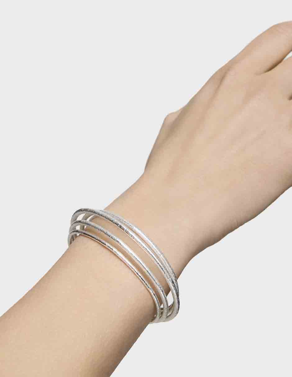 Brazalete de plata P 925 Duna acabado liso 7