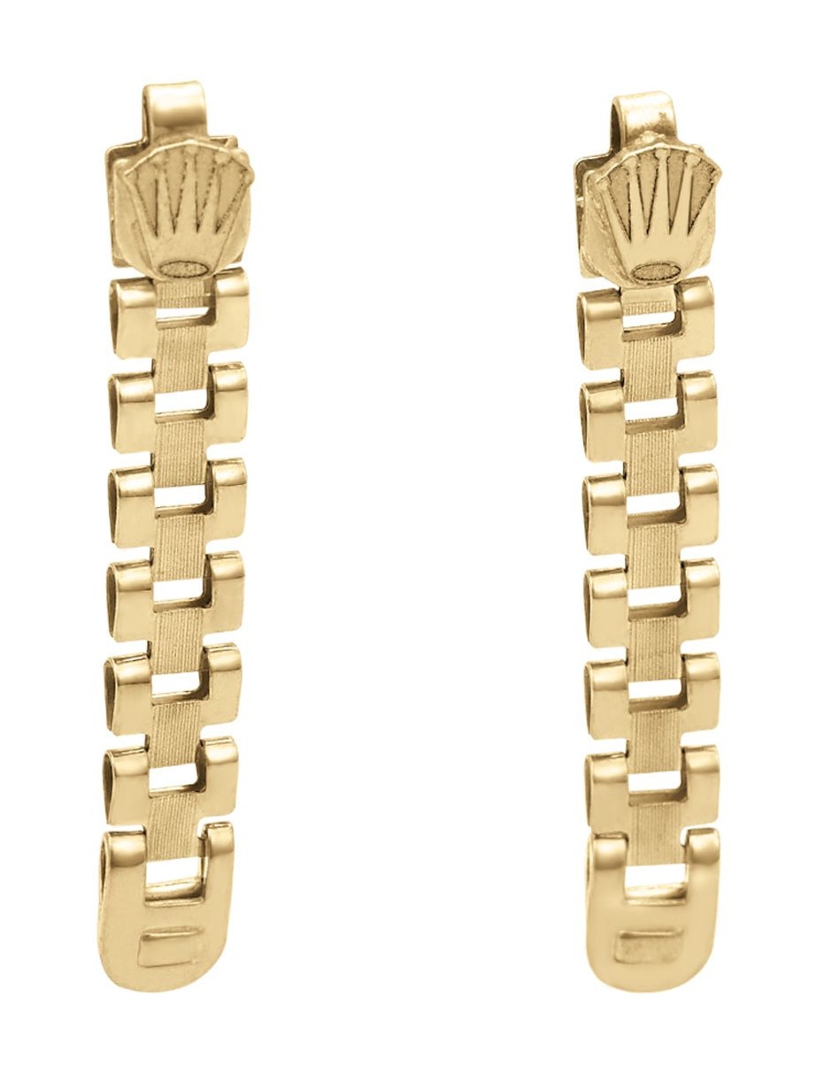 Aretes de eslabón de oro 14 K Aretes de eslabón de oro 14 K