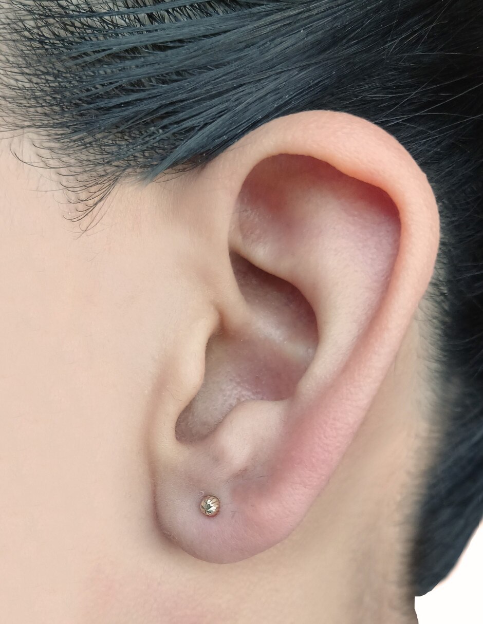 Broqueles de oro 14 K con acabado brillante 2