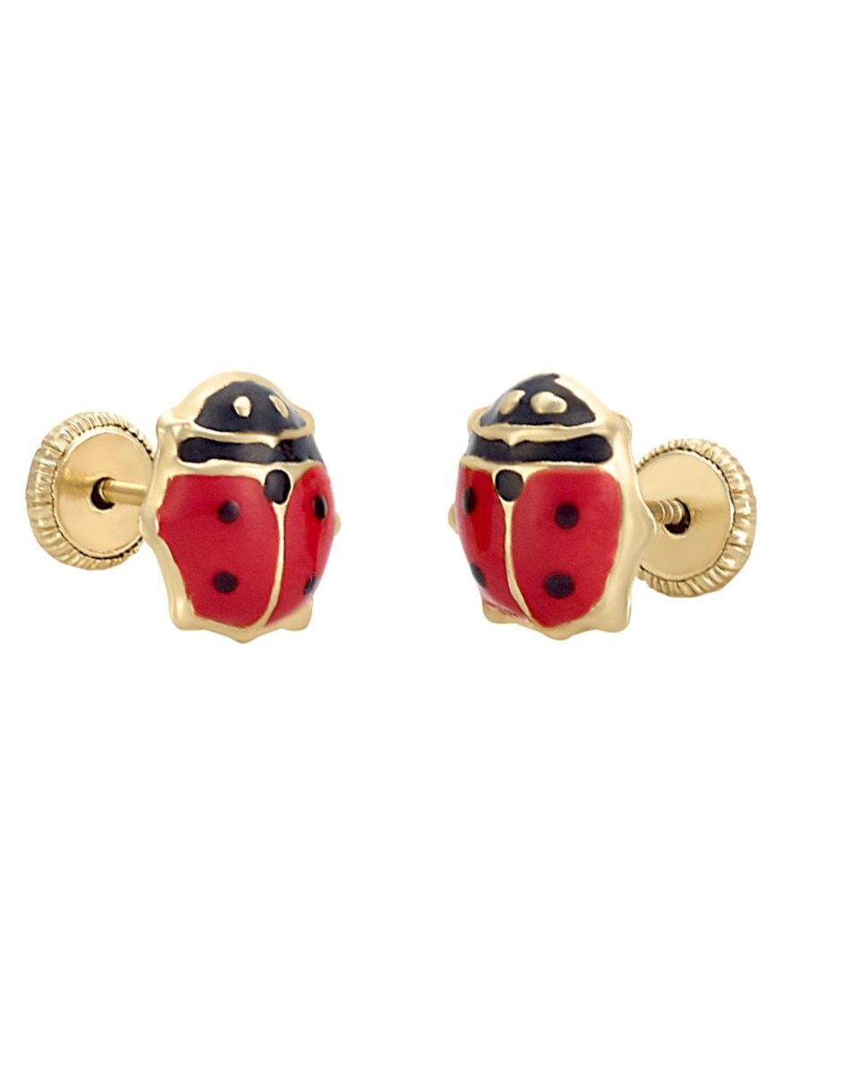 Broqueles de catarina de oro 14 K