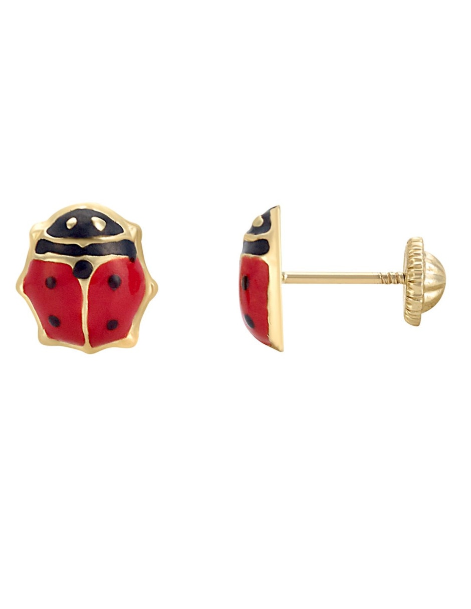 Broqueles de catarina de oro 14 K 3