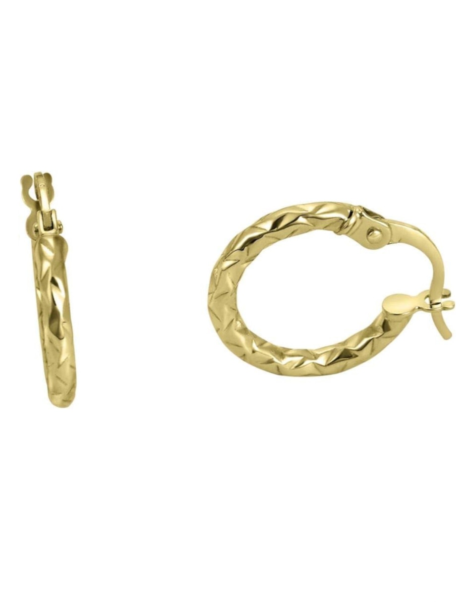 Arracadas de oro 14 K con acabado diamantado 3