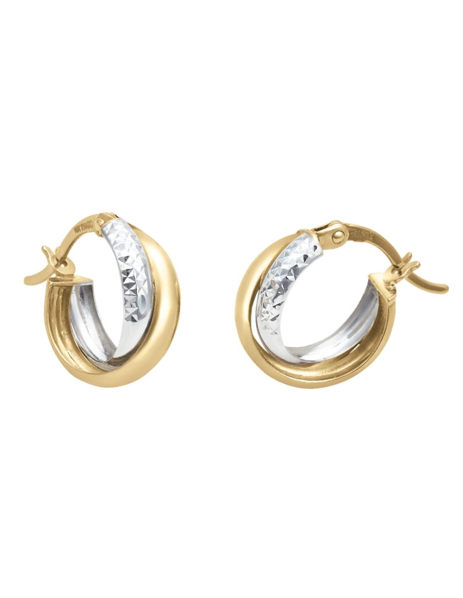 Arracadas de oro 14 K con acabado brillante Arracadas de oro 14 K con acabado brillante