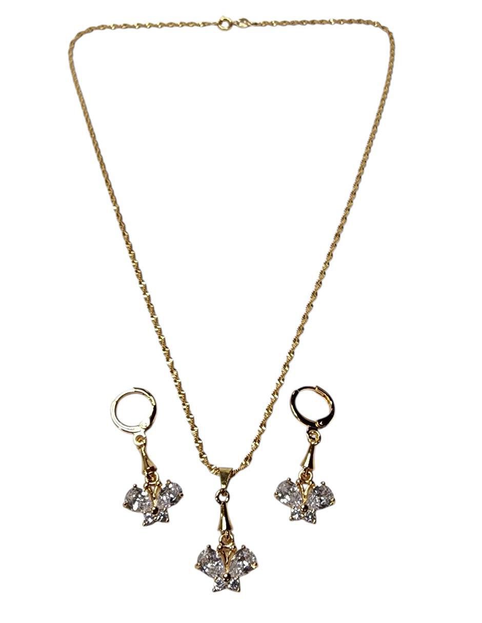 Aretes y collar de mariposa Limerence by Claudia Herrera Insectos zirconia 2