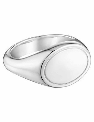 Anillo ovalado Basics P 925 de plata brillante