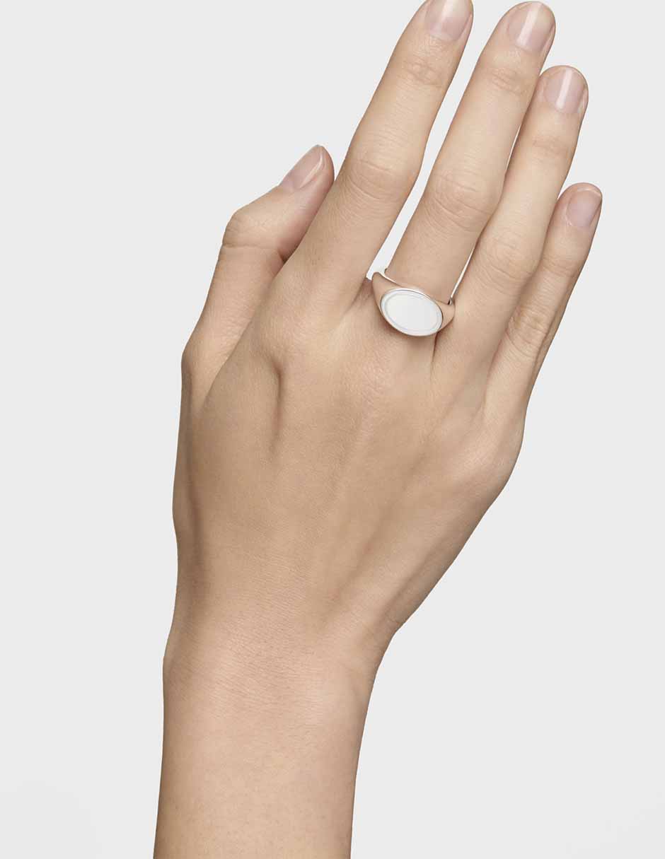 Anillo ovalado Basics P 925 de plata brillante