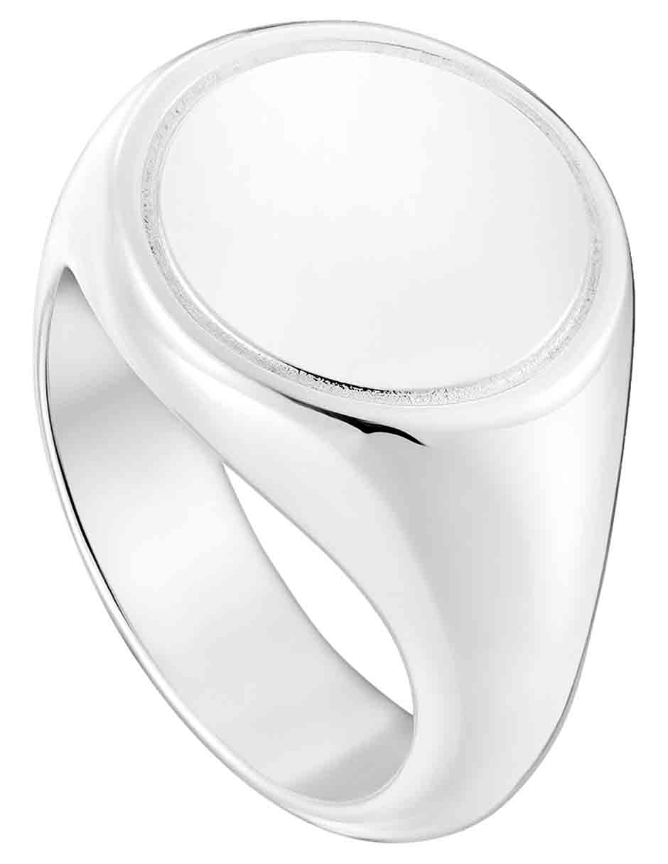 Anillo ovalado Basics P 925 de plata brillante 2